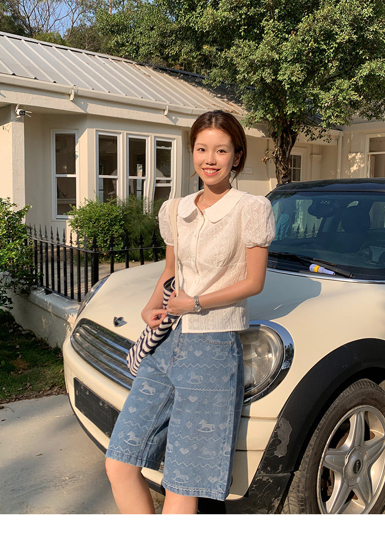 Tuuuh джинсовые шорты-капри женские весна-лето ретро широкие стройнящие повседневные брюки 2026 новинка