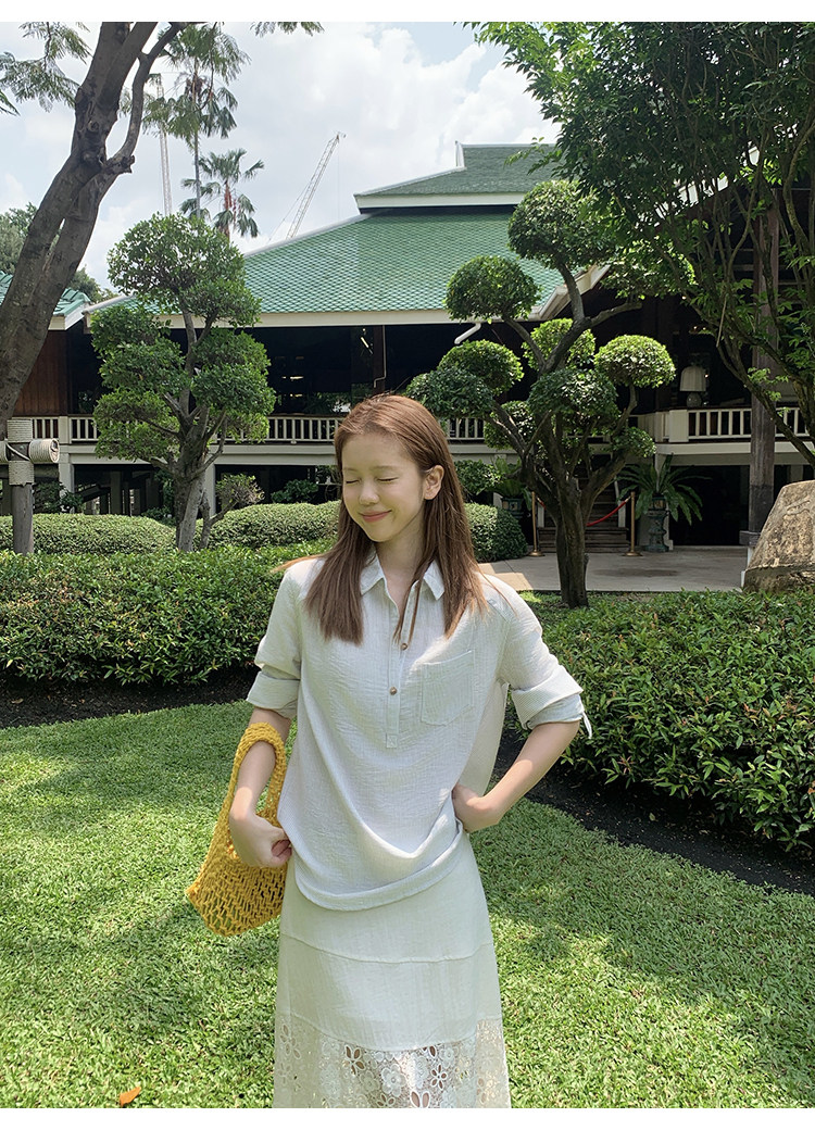 Tuuuh юбка полусолнце женская с высокой талией средней длины А-силуэт молочно-белая с кружевными цветочными вставками