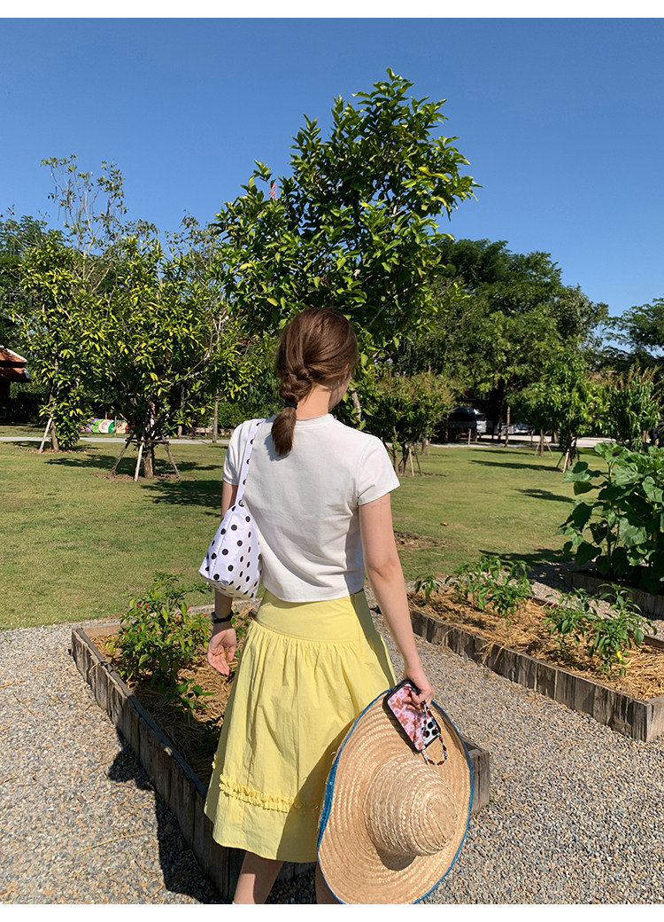 Tuuuh желтая юбка женская в стиле милых девочек весна-лето новая корейская универсальная стройнящая юбка