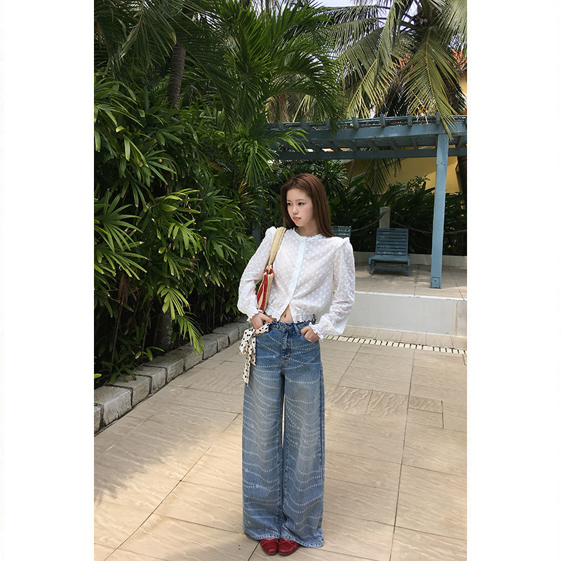 Tuuuh рубашка женская с французским кружевом круглый вырез длинный рукав весенняя новинка блузка базовая