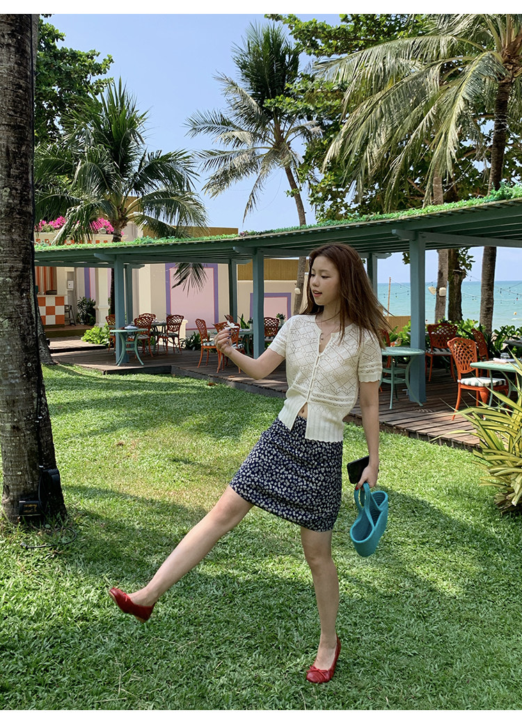 Tuuuh юбка полусолнце женская летняя А-силуэт с цветочным принтом средней посадки