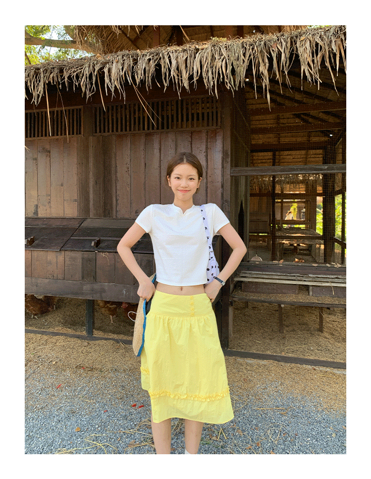 Tuuuh желтая юбка женская в стиле милых девочек весна-лето новая корейская универсальная стройнящая юбка