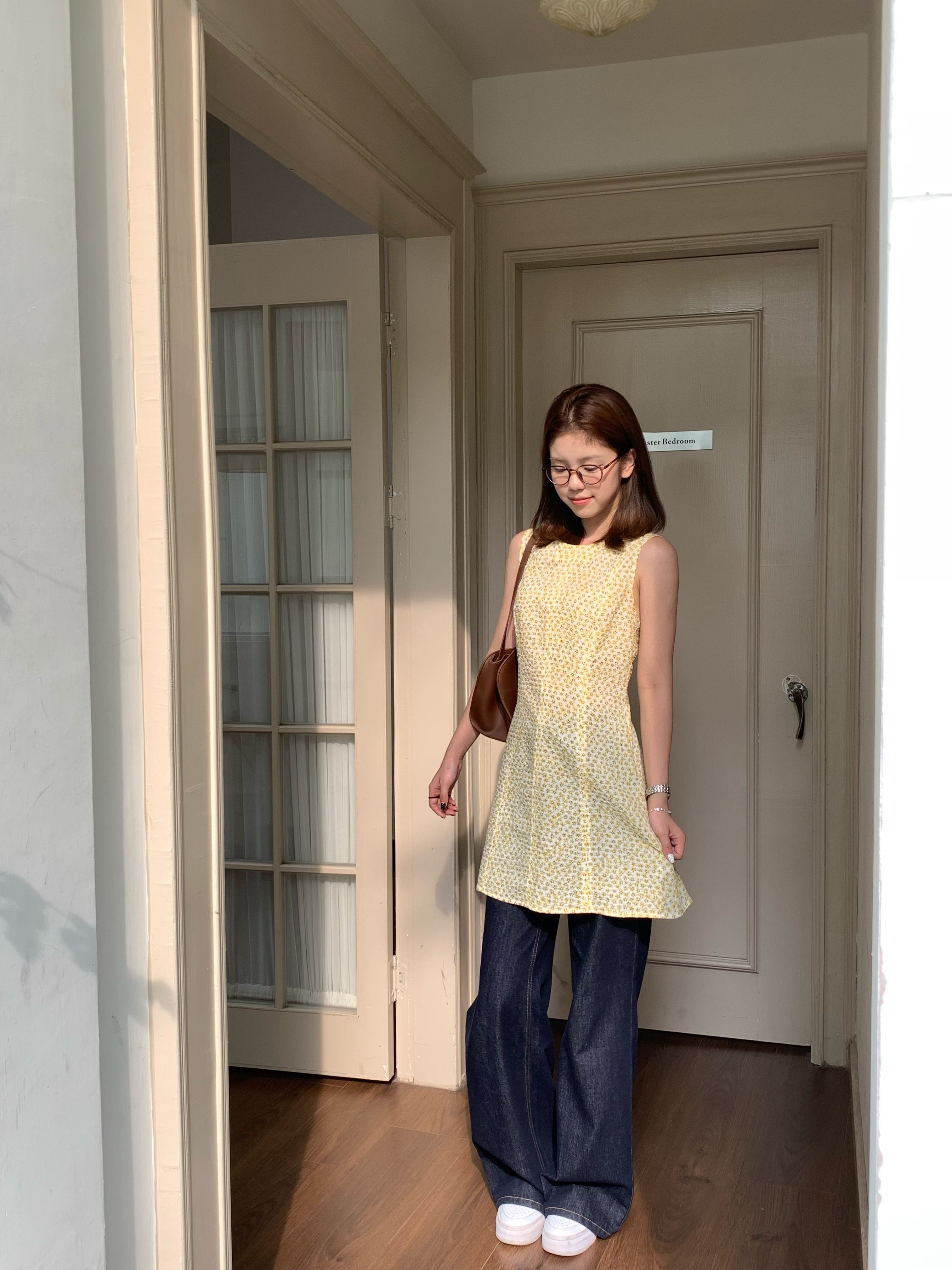 Tuuuh летнее платье-сарафан без рукавов с цветочным принтом в корейском стиле