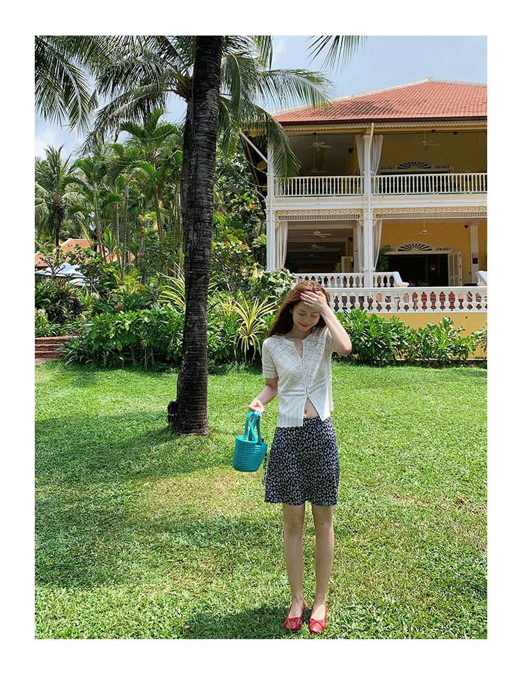 Tuuuh юбка полусолнце женская летняя А-силуэт с цветочным принтом средней посадки