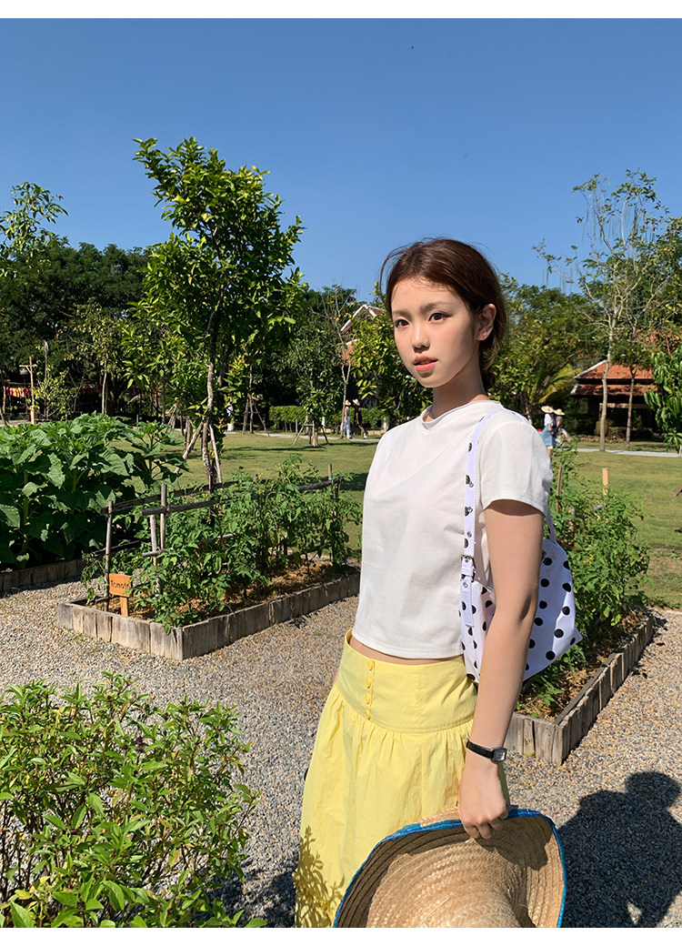 Tuuuh желтая юбка женская в стиле милых девочек весна-лето новая корейская универсальная стройнящая юбка