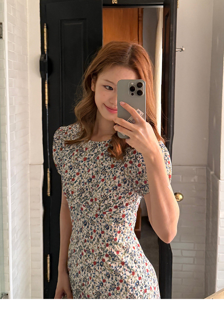 Tuuuh летнее платье с французским цветочным принтом, винтажное приталенное короткое А-силуэта с короткими рукавами для женщин