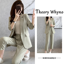 THEORY WHYNO light luxury fashion temperament professional casual suit womens summer thin three-quarter sleeve suit