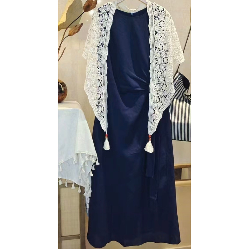 2026 Summer New Style Sleeveless Waist-Cinching Pleated Slimming Mid-Length Women's Dress