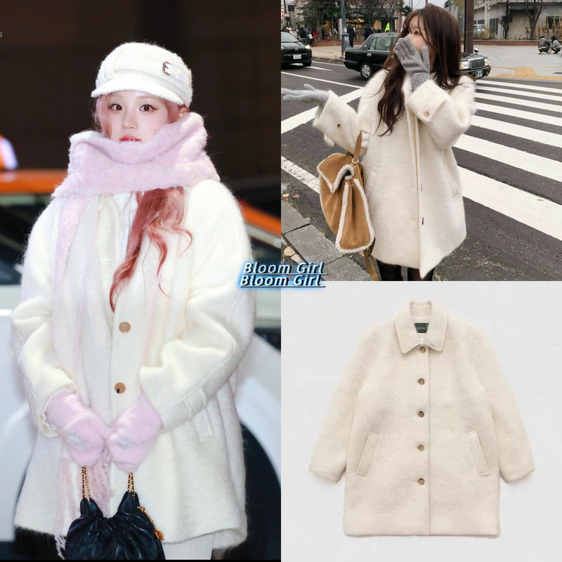 The Barnnet Song Yuqi Style Woolen Coat with Single-Breasted Design The Barnnet Song Yuqi Style Woolen Coat with Single-Breasted Design