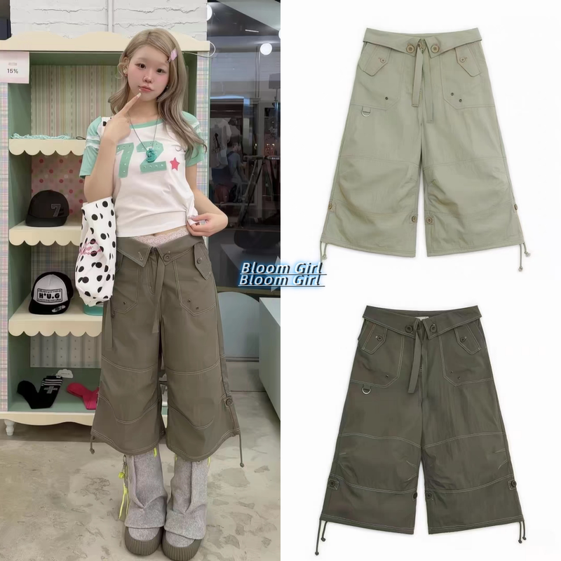 Small Amount in Stock *Hugyourskin 26 Summer New Style Casual Cuffed Waistband Visible Seam Workwear Capri Pants for Women Small Amount in Stock *Hugyourskin 26 Summer New Style Casual Cuffed Waistband Visible Seam Workwear Capri Pants for Women