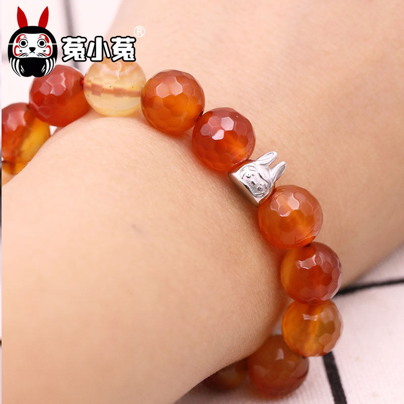 Dodder Little Dodder Rabbit with constellation Cut-faced onyx Crystal bracelet adjustment Hands to send to girlfriends to send to yourself