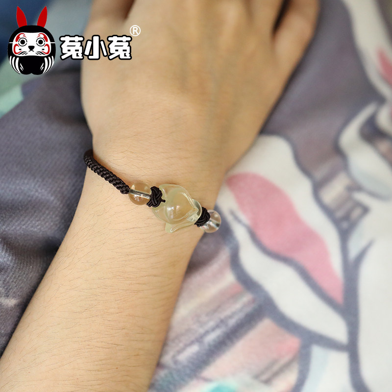 The rabbit of the Yellow Crystal Fox - shaped Little Animal Bracelet Rope adjustable handrope
