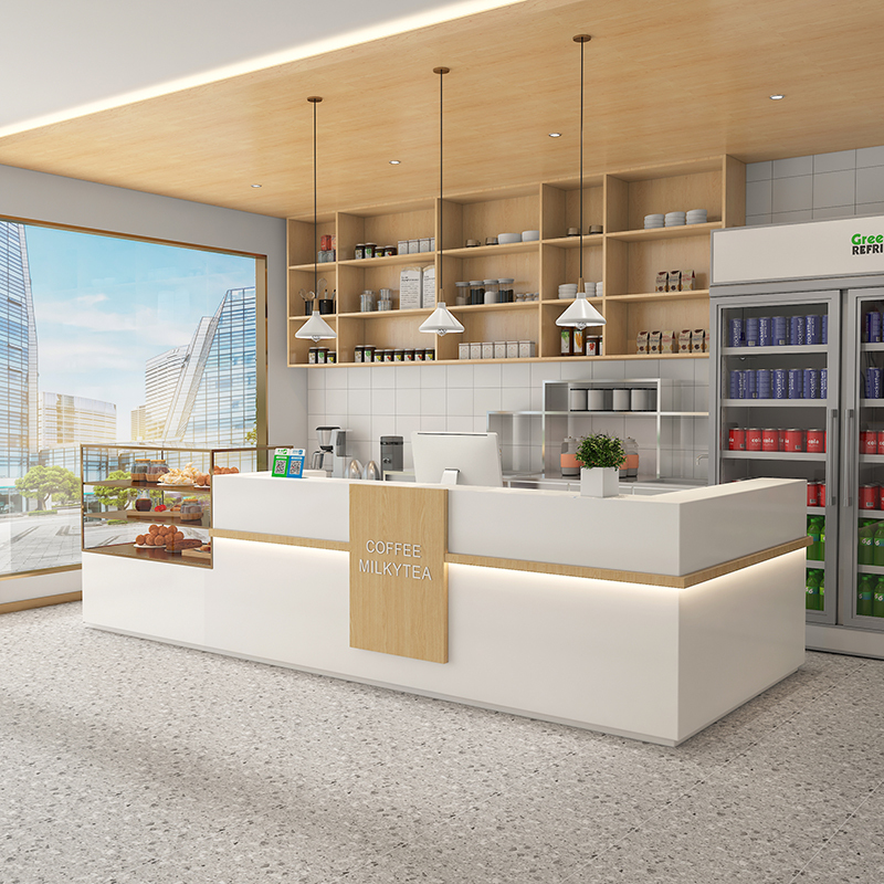 Simple Milk Tea Shop Bar Counter, Company Front Desk, Bakery Fruit Dessert Shop Cashier Counter, Beauty Salon Cafe Reception Desk Simple Milk Tea Shop Bar Counter, Company Front Desk, Bakery Fruit Dessert Shop Cashier Counter, Beauty Salon Cafe Reception Desk