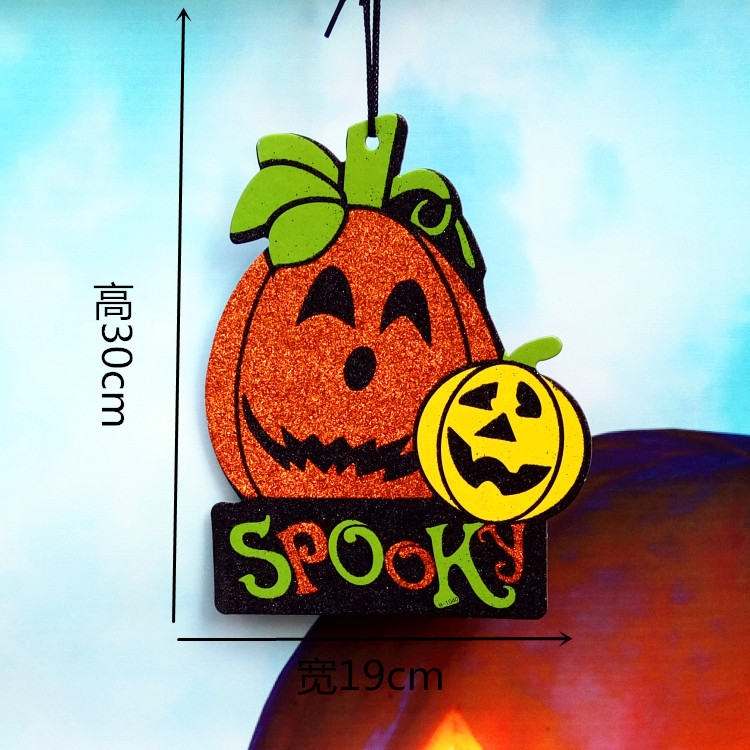 Mặt dây chuyền thẻ Halloween Bí ngô treo Đồ dùng trang trí Halloween Mẫu giáo Cảnh vải treo tường - Sản phẩm Đảng / Magic / Hiệu suất 	phụ kiện make up hoá trang