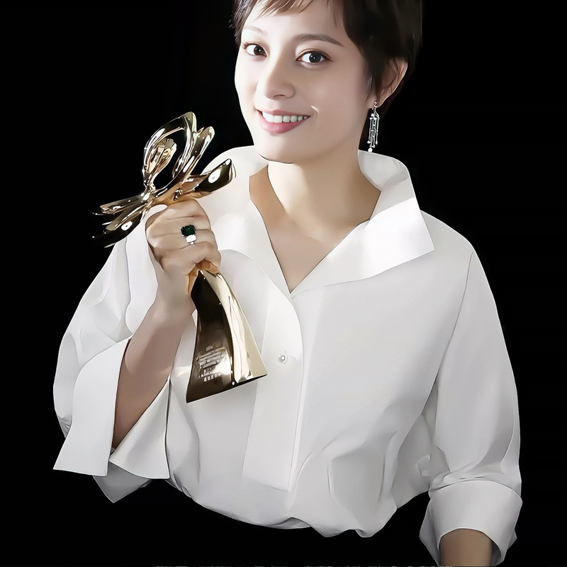 No-Iron White Shirt for Women, Batwing Short Sleeves, High-End Mulberry Silk Top, Slimming Silk Shirt, New Style No-Iron White Shirt for Women, Batwing Short Sleeves, High-End Mulberry Silk Top, Slimming Silk Shirt, New Style