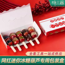 Net red mini small string candied haws bamboo sticks special packing box packing box bag making tools material prop pot