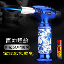 Blue and white porcelain direct-impact windproof spitfire gun eyeglass Dental welding point Wine cigar wormwood baking torch lighter