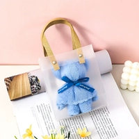 Матовое синее полотенце, с медвежатами, 30×30см