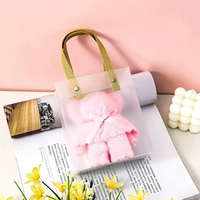 Матовое розовое полотенце, с медвежатами, 30×30см