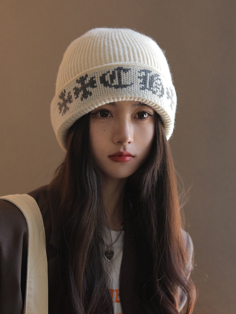COCO jocelyn UK designer joint section] High quality cashmere knit double layer warm wool line cold cap-Taobao