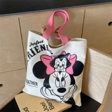 Шоппер, мультяшная вместительная и большая льняная сумка, сумка на одно плечо, подходит для студента