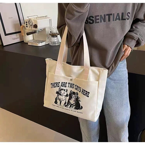 Вместительный и большой шоппер, универсальная сумка на одно плечо для отдыха, подходит для студента