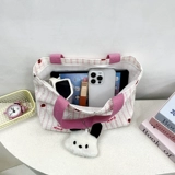 Шоппер, льняная сумка, тканевый мешок, в корейском стиле