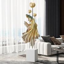 Living room large floor-standing betta ornaments TV cabinet next to the sofa creative home decorations housewarming gifts