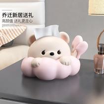 Creative bear creative tissue box living room high-end light luxury paper box home coffee table wine cabinet napkin storage box