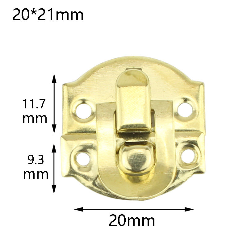 Yellow 20*21mm gold ingot box buckle small size gold ingot buckle jewelry box buckle small clasp wooden box clasp clasp lock