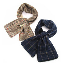 noabat childrens scarf warm autumn and winter boys retro plaid scarf comfortable soft baby thickened scarf