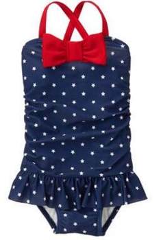 ຄີມກັນແດດ Gymboree Girls Star ຂອງອາເມລິກາ UPF50+ One-piece Swimsuit Spot 5T