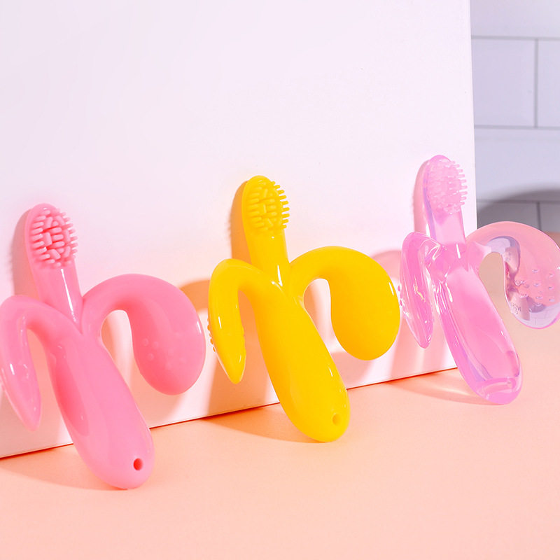 Baby bean sprouts pure silicone tooth gum baby handheld bite glue appeasing toy child grinding tooth stick bite-Taobao