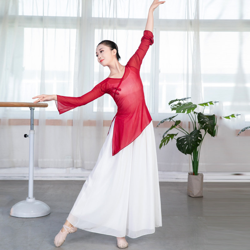 Classical dance body rhyme with female Chinese dance and ballet in the shape of a modern dance performance art and dance dress