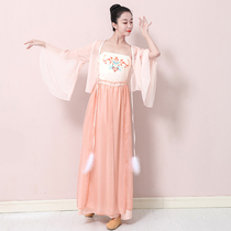 Classical Dance Body Rhyme Dresses Blouse Blouse Adult Flutter Pearl Feather Ancient Wind Skill Dance Suit Women Nu Pants Acting Out