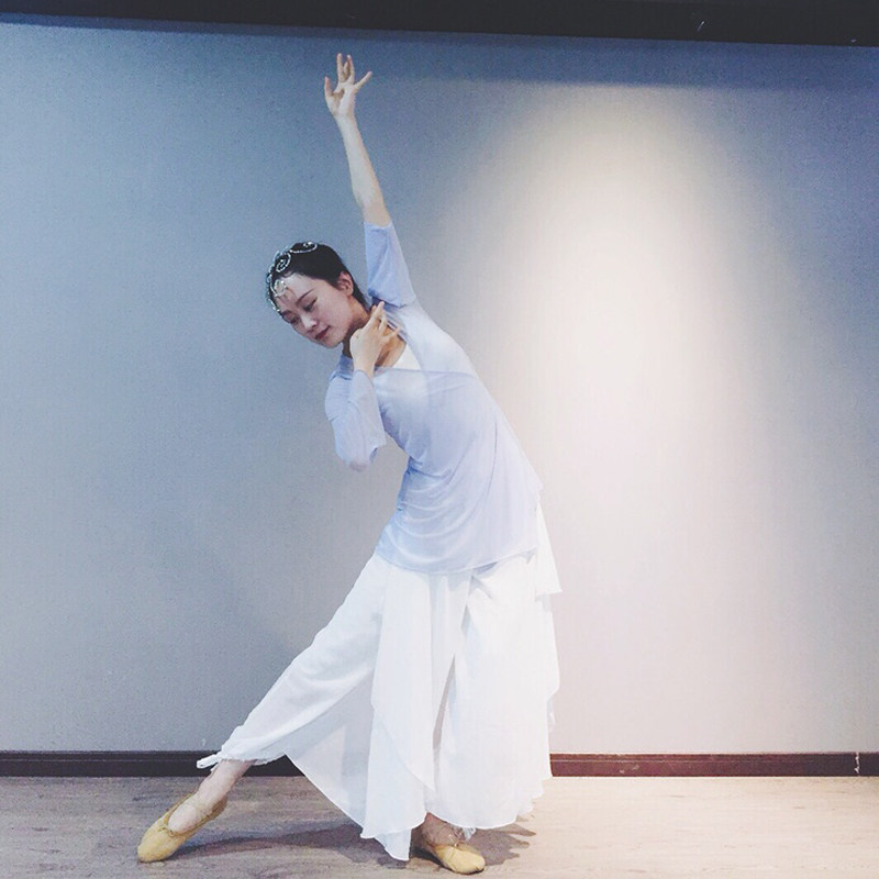 Classical dance practice Trumpet Sleeves Hooded Sweatshirt Female Blouse Dance Body Rhyme Ballet Yoga dresses