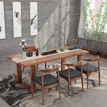 New Chinese style solid wood kung fu tea table and chair combination modern simple tea table Tea Table Office Zen tea table and chair