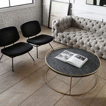 Nordic wrought iron wood personality round tea table living room sofa round tea bar creative small apartment set several combinations