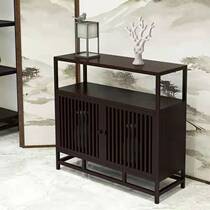 New Chinese sideboard shelf living room household full solid wood tea cabinet retro wall cabinet storage Tea side cabinet