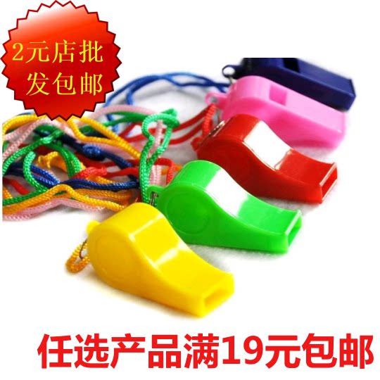 Multicolor plastic mouth whistle children's toys outdoor coursework training Football Referee Whistles Wholesale