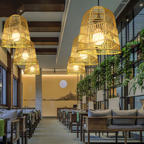 Paper rope craft Southeast Asian style living room dining room study chandelier creative hotel B&B decorative lampshade