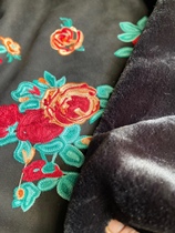 Heavy embroidered suede composite thick fabric simple autumn and winter soft coat Hanfu fabric half a meter price