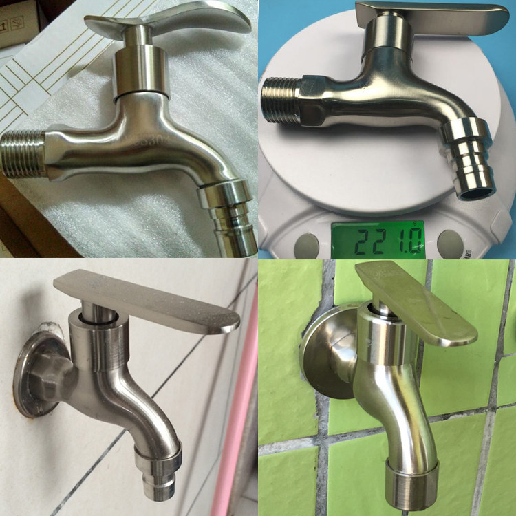 Stainless steel single cold washing machine faucet 4-point interface quick-opening water nozzle small faucet stainless steel mop pool faucet