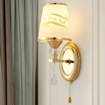 Bedside wall lamp Bedroom living room LED crystal simple creative modern aisle Stairs Balcony Single and double head with switch