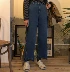 Quần jeans ống rộng của phụ nữ quần lửng ống rộng sang trọng retro quần bò rách nữ Quần jean