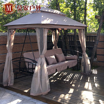  Outdoor swing Garden rocking chair Wrought iron double adult balcony European-style shaker Courtyard Outdoor Roman hanging chair hammock