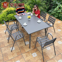 Outdoor courtyard table and chair five-piece combination leisure small coffee table terrace Garden balcony outdoor aluminum alloy table and chair