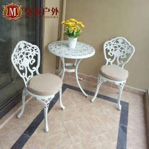 Mojia balcony small coffee table combination Leisure outdoor cast aluminum table and chair set Iron modern balcony table and chair three sets