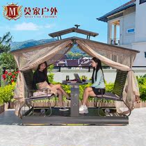 Outdoor courtyard swing four power rocking chair rainproof sunscreen Villa Garden