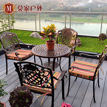  Outdoor table and chair courtyard five-piece Nordic simple open-air garden outdoor leisure yard balcony cast aluminum table and chair